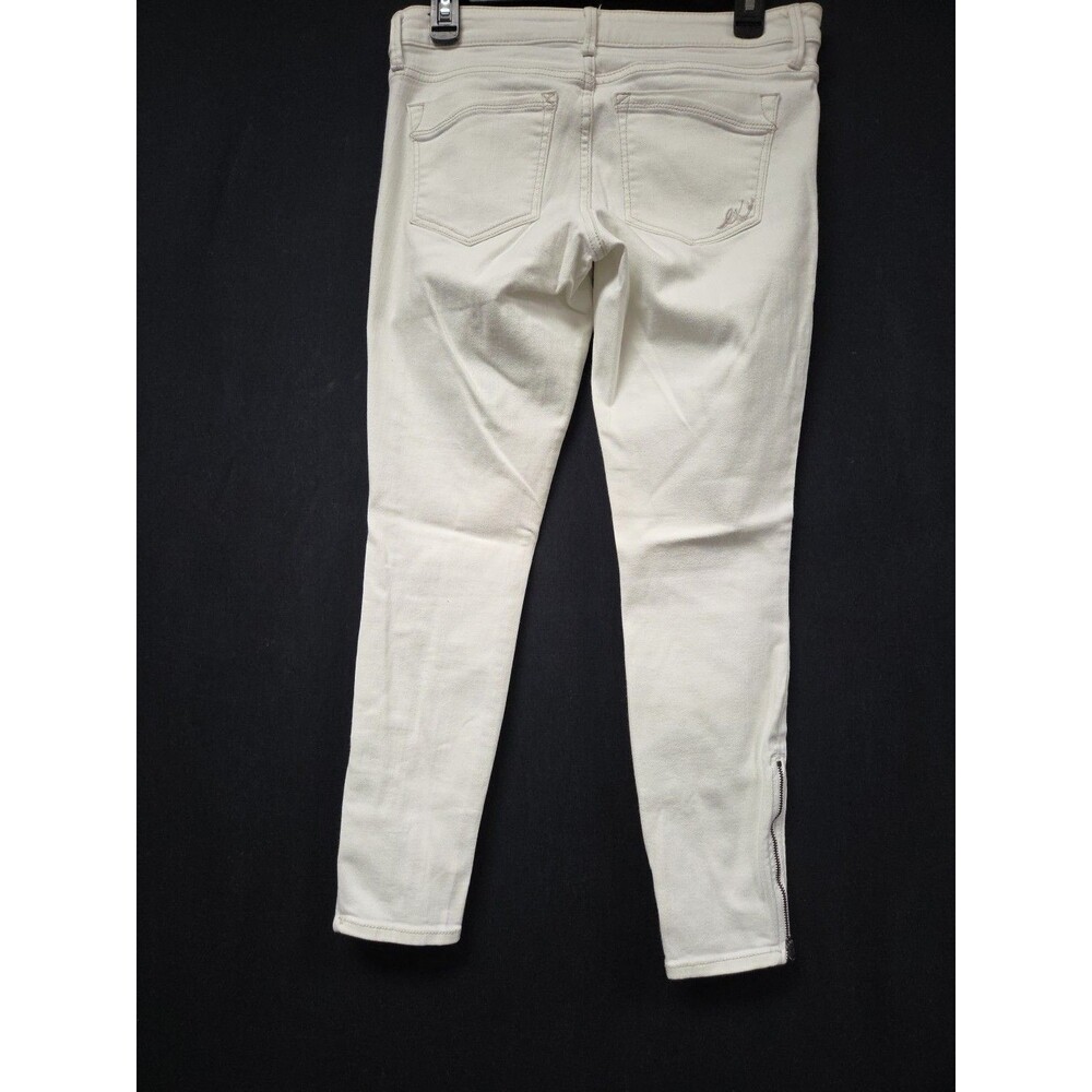 Express Womens Jeans Size 6 Stella Low Rise Skinny Ankle Legging White Zip Leg - Picture 2 of 7